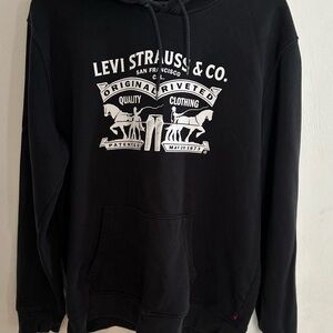 Levi's Black and White Graphic Hoodie Mens